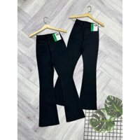 Quần jean nữ ống loe dài màu đen co giãn tốt dài 103cm