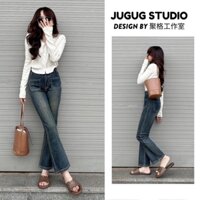 Quần jean nữ ống loe lưng cao dáng ôm túi trước 9 tấc siêu hot JS009 - Hàng mới về