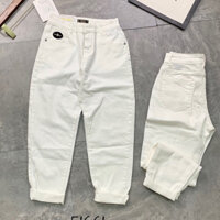 Quần jean nữ ống rộng baggy đẹp lưng cao  đen trắng trơn hàng hiệu cao cấp