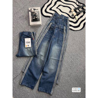 Quần jean nữ ống rộng lưng cao phối viền 2 bên phong cách cá tính, Quần bò suông hack dáng chất denim mềm chuẩn fom