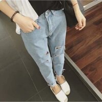 Quần jean nữ rách te tua cá tính bao chất bao chơi