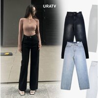 Quần jean nữ suông dài 102cm chất cotton jeans xịn dầy dặn S280 URATV