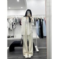 Quần jean nữ suông màu be hàng chuẩn