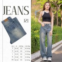 Quần Jean Nữ Thêu Sau Túi, Form Quần Ống Xuông Chất Liệu QC Cao Cấp Cotton Mịn ( J-21 )