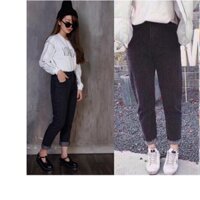 quần jean nữ xám BAGGY trơn 6991n chín tấc