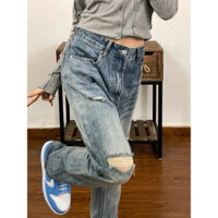 Quần jean nữ XINLANYASHE cạp cao thời trang Hàn Quốc tại Barley Star Coffee.