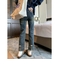Quần Jean Ống Đứng Dáng Vừa  Xẻ Tà  dành cho cô nàng m5  Hàng QC 2024 Clothing.Mo