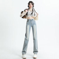 Quần Jean Ống Đứng Màu Xanh Mài Bạc Best Seller