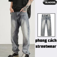 Quần jean ống đứng nam hiphop quần jean ống đứng thời trang quần bò jean nam đen phong cách Hàn Quốc 2023