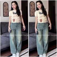 Quần Jean Ống Đứng Nấm Lùn Màu Mài Vintage Gấu To MINIJEAN