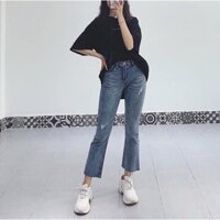 Quần Jean ống loe lưg cao