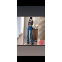 Quần jean ống loe nữ co dãn nhẹ MIAA mặc tôn dáng, quần bò loe jean nữ ống đứng rộng suông CẠP CAO cao cấp Hottrend