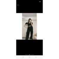 quần jean ống rộng kiểu dáng cá tính phối túi hộp xì tin