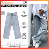 quần jean ống rộng màu xám hot trend ( 18 ) jean suông