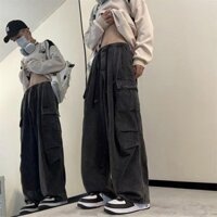 Quần jean ống rộng Mỹ Nam Thu Đông Phong Cách Mới Rời Kích Thước Lớn Ôm Hơn Nhìn Quần yếm Hợp Thời Trang Rời Thẳng Quần Dài