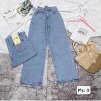 Quần jean ống rộng nữ lưng cao không giãn đẹp xịn dáng đẹp Hàn Quốc Quần bò ống rộng nữ lưng cao Q160 - XANH NHẠT,S