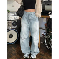 Quần jean ống rộng túi chéo dáng rộng thời trang dành cho nữ mới