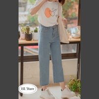 Quần jean ống suông lửng