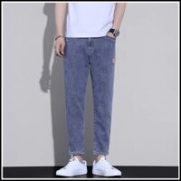 Quần Jean Plus Size Nam Quá Khổ Rời Quần Jean Nam Cotton 2024 Phong Cách Mới Quần Jean Nam Thoáng Mát Cảm Giác Mỏng Phù Hợp Với Rời Chân Thẳng Quần Crop Thường Ngày Quần Co Giãn Cao