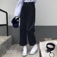 QUẦN JEAN, QUẦN BÒ BAGGY ỐNG RỘNG NỮ ĐEN - GenZ Pucca
