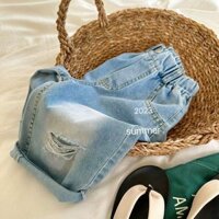 Quần jean rách gối nhẹ cho bé trai