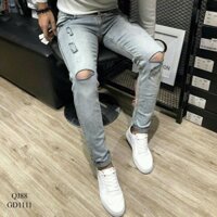 QUẦN JEAN RÁCH GỐI PHỐI CẠP KRIXI FASHION