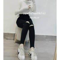 Quần jean ( rách Hai Bên Gối )Dáng ôm co giãn lưng quần siêu cao qua rốn Bigsize (40_57kg)