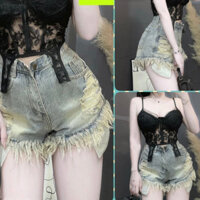 Quần jean rách LÒI TÚI mẫu 1 nút _Q 89_chân ngắn BTQ
