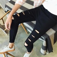 ✨Quần Jean Rách Nam Co Giãn Đến Mắt Cá Chân Quần Dài Mùa Hè Skinny Phiên Bản Hàn Quốc Slim-Fit Skinny Quần Nam Học Sinh Trung Học Quần Nam 25.