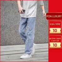 Quần jean rách tả tơi dáng baggy màu xanh đen ống suông rộng