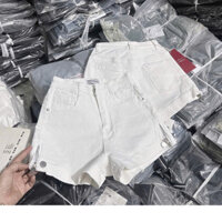 Quần jean short trắng lưng cao 2 túi hàng đẹp TOMBI SHOP  H1