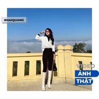 QUẦN JEAN SKINNY CẠP CAO DÁNG ÔM HAIQUANG SIÊU CO DÃN MÀU ĐEN -MÃ HQ014