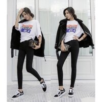 QUẦN JEAN SKINNY CẠP CAO DÁNG ÔM HAIQUANG SIÊU CO DÃN MÀU ĐEN -MÃ HQ014 ,