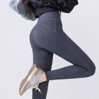 Quần Jean Skinny Co Giãn Cao Thu Đông Lông Cừu Lót Cao Cấp Nẹp Bụng Ôm Hơn Nhìn Chân Dài Đáy