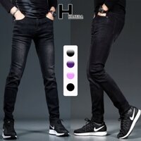 Quần Jean Skinny Nam Xanh Rêu Retro, Quần bò nam co dãn 4 chiều Xanh đen xám slimfit phong cách Vintage cao cấp-Avocado