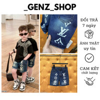 Quần Jean Sooc Cho Bé Trai Hoạ Tiết Ịn Chữ Lờ Vê Nổi Bật Cá Tính Cho Bé