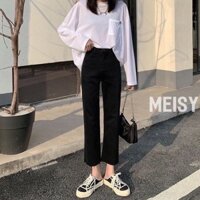 Quần jean suông nữ màu đen LS_QDN644