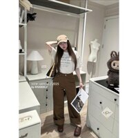 Quần Jean Suông Nữ Màu Nâu Tây Trơn Cạp Cao Ống Rộng Basic Xinh Xắn QCCC Cao Cấp