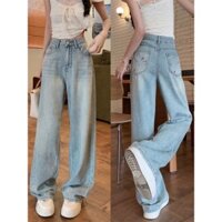Quần jean suông nữ thêu hoa Lê Huy Fashion MS 3899
