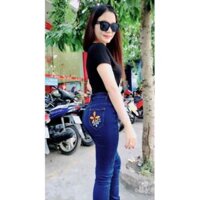 Quần jean thêu hoa size đại dưới 70kg