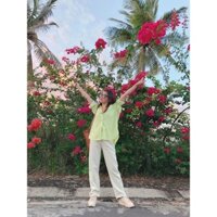 Quần jean trắng kem phong cách uzzlang