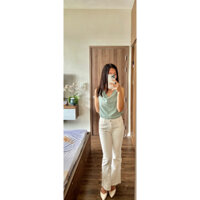 Quần Jean trắng ống loe Pantio size S
