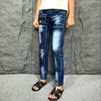 Quần Jean xan1h đậm ( giả túi trước quần ) 2 khoá dọc 1sau ống quần mã 6776 new 2025