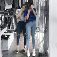 Quần jean xanh nhạt newtag
