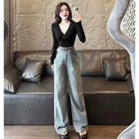 quần jean xuông kèm đai