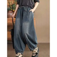 Quần jeans baggy cho nữ,Quần bò dáng thụng form rộng túi qua lê siêu hot phong cách mới NP30
