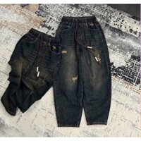 Quần jeans baggy lưng thun rách đùi