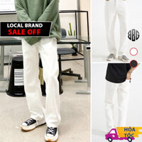 Quần Jeans baggy nam ống xuông rộng màu trắng QCCC đẹp hottrend Avocado