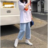 Quần jeans baggy nữ, jean bò ống suông, rộng style hàn Quốc hit hot 2021 - Hàng nhập khẩu