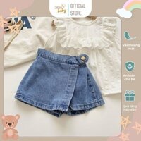 Quần jeans bé gái giả chân váy, chất liệu vải kaki mềm cao cấp thoáng mát, phong cách Hàn Quốc (9-17kg)